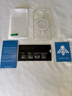 FNTcase.Clear Magnetic Ring Phone Case with Screen Protector Transparent.